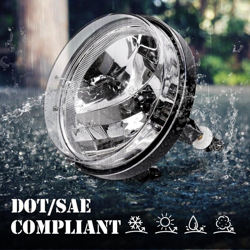 DOTCOM Front Bumper Fog Lights Lamps w/Bulbs Fit For GMC Sierra 1500 2007-2013/Sierra 2500HD 3500HD 2007-2014,Driving Fog Lamps Driver & Passenger Clear Lens GM2593161, GM2592161 - Image 5